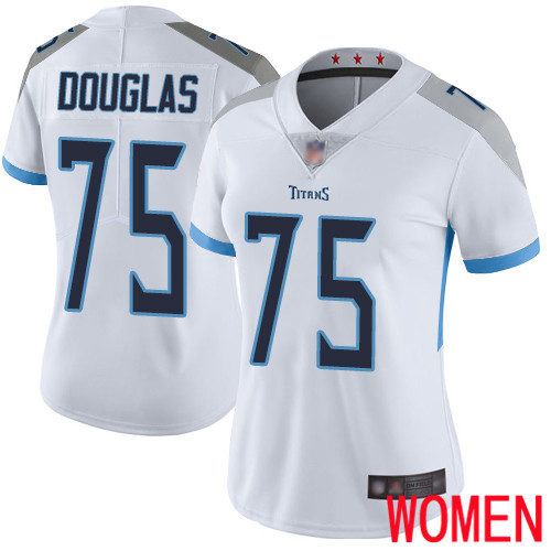 Tennessee Titans Limited White Women Jamil Douglas Road Jersey NFL Football #75 Vapor Untouchable->women nfl jersey->Women Jersey
